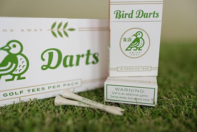 Premium Bamboo Wood Golf Tees, 18/72/180 Units (Packs of 18), 2 ¾ Golf Tees in Cigarette-Style Packaging, Durable, Biodegradable, Golf Tees Wood for Stylish Golfers