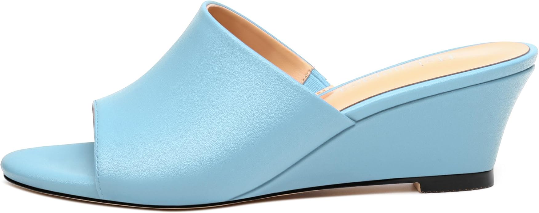 Wedge Sandals for Women Open Toe Wedge Heels Womens Matte High Heel Sandal Round Toe Heeled Wedge Sandals Slip on Casual shoes 2 inch