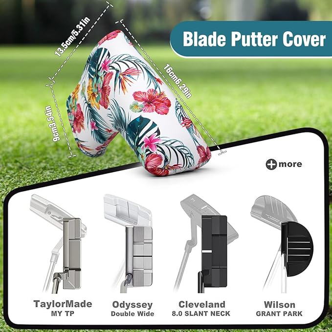 Golf Club Covers Driver Covers Fairway Wood Headcover Hybrid Cover Leather Mallet Putter Covers Blade Headcovers Golf Head Covers for Most Brand