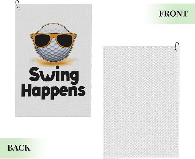 Funny Golf Towel with Carabiner Clip 24"x16" Cute Fun Golf Towels for Golf Bags Microfiber Waffle Golfs Rag for Disc Balls Clubs Golfs Accessories for Men Women Dad Husband