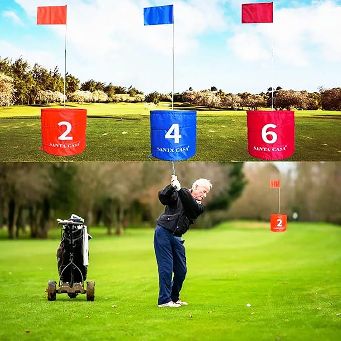 SANTA CASA Golf Backyard Bucket Game - 6-Hole Portable Yard Games Golf Chipping Practice Set for Adults & Pros, Lawn Golf Training, Family Fun at Beach & Park for Dad, Man, Teens