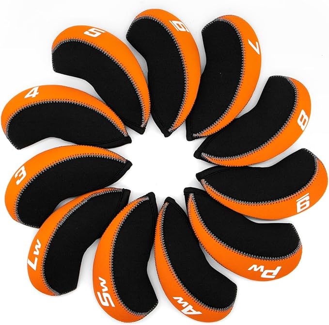 Golf Iron Covers for Golf Clubs Neoprene Golf Iron Cover Set 11pcs/10pcs Golf Iron Headcovers Golf Club Head Covers Fit All Brands