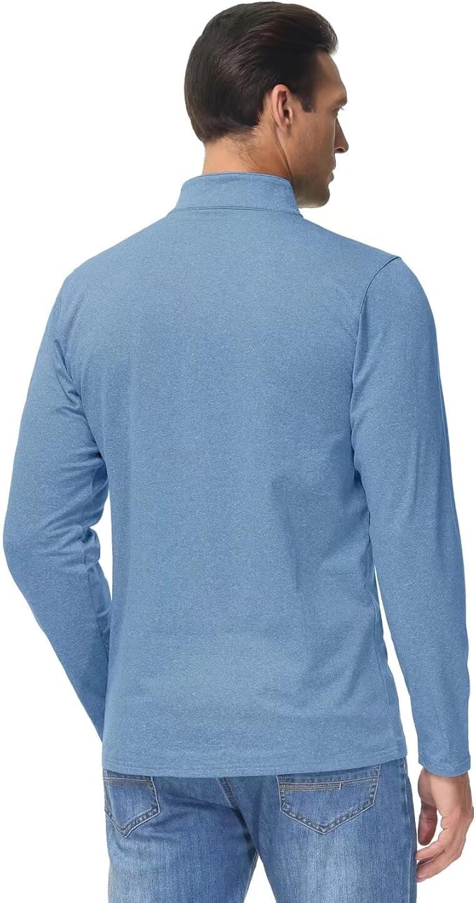 Boladeci Men's Quarter Zip Pullover Premium Fleece Lined Heather Long Sleeve Golf Shirts Midweight 1/4 Half Zip Sweatshirts