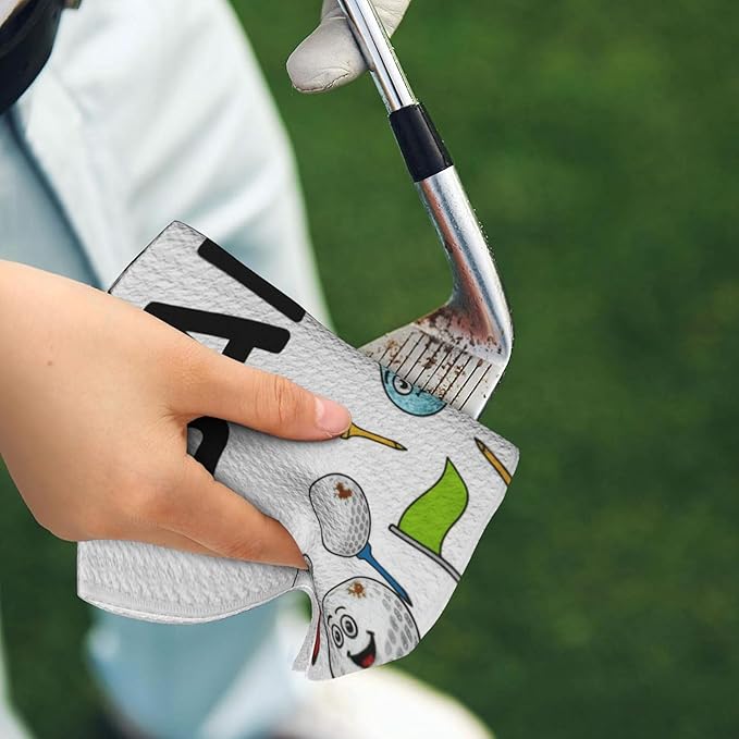 Funny Golf Towel with Carabiner Clip 24"x16" Cute Fun Golf Towels for Golf Bags Microfiber Waffle Golfs Rag for Disc Balls Clubs Golfs Accessories for Men Women Dad Husband