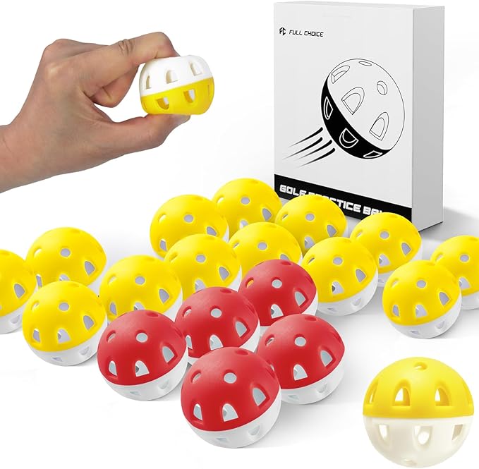 Wear-Resistant Practice Golf Balls (20 Pack), High Visibility for Easy Tracking, Limited-Flight, Golf Balls Design, Indoor & Outdoor