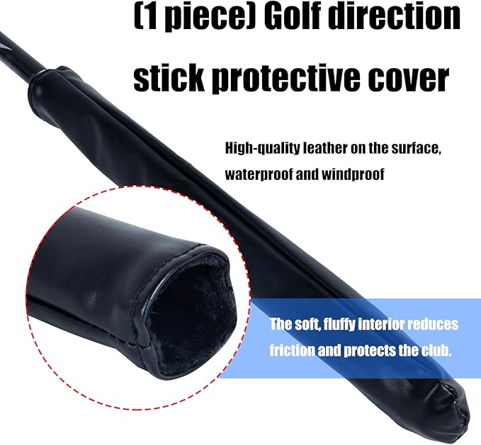 Simple PU Leather Alignment Stick Headcover Golf Alignment Stick Cover Case Holder Golfs Club Protector Enduring
