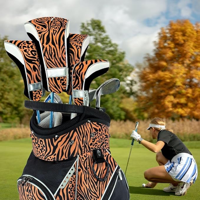 Taboo Fashions Monaco Golf Club Covers for Women - Numbered Golf Headcovers Set for Driver, Fairway and Hybrid Clubs - Weather Resistant, Pack of 4