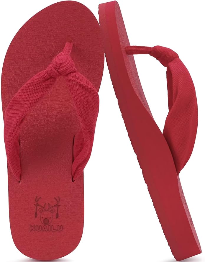 KuaiLu Flip Flops for Women with Arch Support Yoga Mat Comfortable Summer Beach Walking Thong Cushion Sandals Slip On Indoor Outdoor