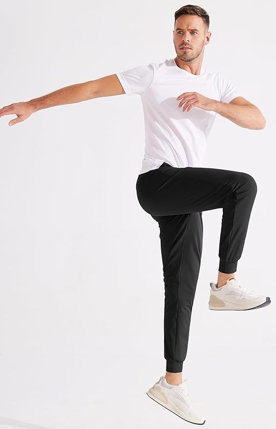 Libin Men's Golf Pants Joggers Lightweight 3 Pockets Slim Fit Soft Stretchy Tapered Work Dress Athletic