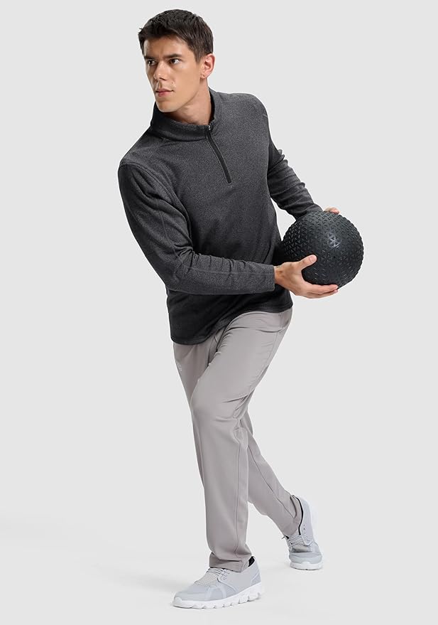 G Gradual Quarter Zip Pullover for Men Fleece Lined Sweatshirt Long Sleeve Winter Golf Shirt Mock Neck Polo Running Sweater