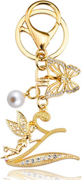 Initial Keychain Bag Charm Women Purse Charms for Handbags Accessories Charm for Wallet Butterfly Pendant for Girls