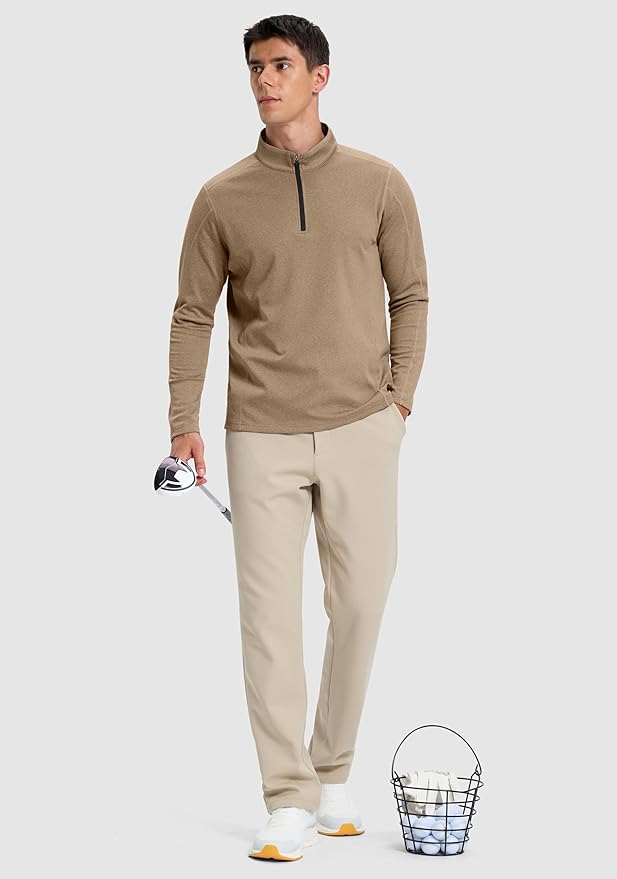G Gradual Quarter Zip Pullover for Men Fleece Lined Sweatshirt Long Sleeve Winter Golf Shirt Mock Neck Polo Running Sweater
