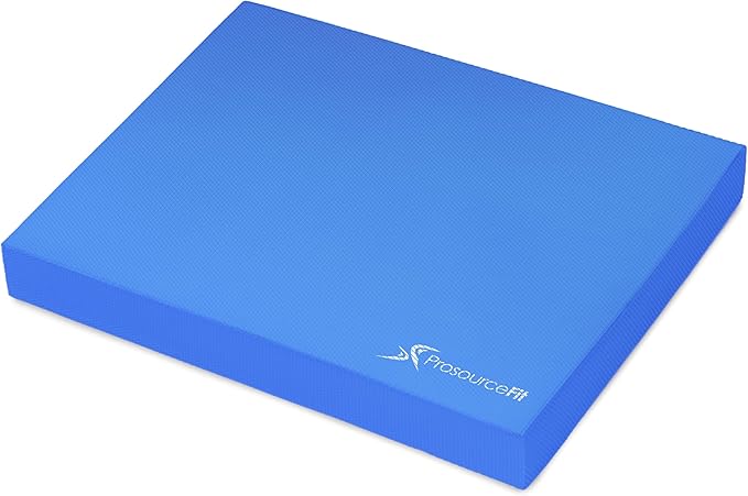 ProsourceFit Exercise Balance Pad – Large Cushioned Non-Slip Foam Mat & Knee Pad for Fitness, Stability Training, Physical Therapy, Yoga 15"x19", Blue