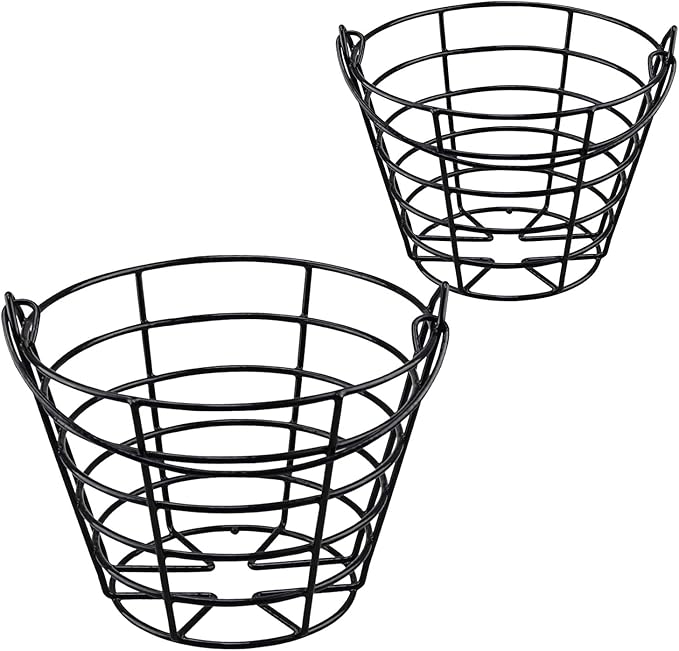 Crestgolf 2PCS Stainless Metal Golf Basket Golf Ball Container Ball Bucket