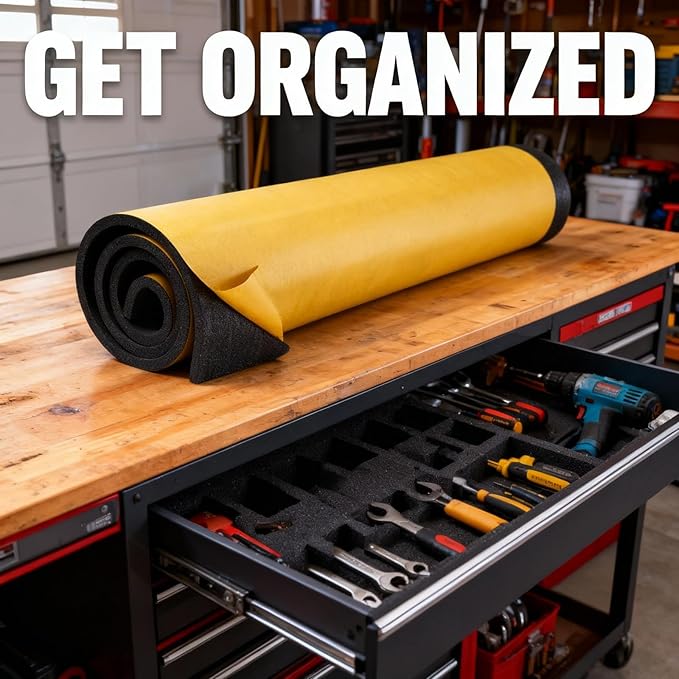XCEL Foam Roll with Adhesive Backing – Black, 60" x 8" x 1/4" (2 Pack) Closed Cell Foam Rubber Water Resistant Padding – Home, Marine, Garage, Automotive, Crafts & Cosplay 60" x 8" x 1/4" (2 Pack)