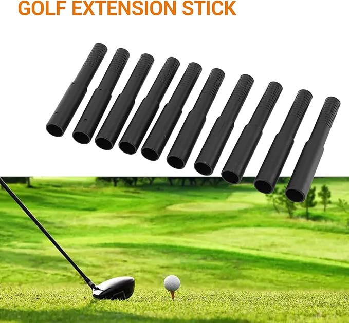 10Pcs Golf Club Shaft Extension Stick Extender for Shafts, Black