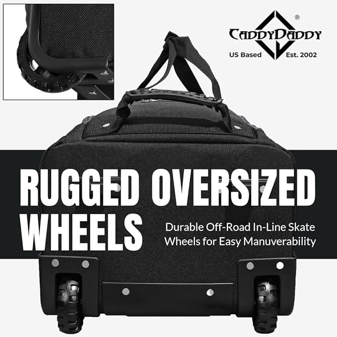 CaddyDaddy Enforcer Golf Travel Bag Crush Resistant Hard Top Protection, 1 Year Full Replacement Coverage, Durable Thick Nylon, Wheels & Lockable XL Zippers. Case for Transporting Clubs on Airlines