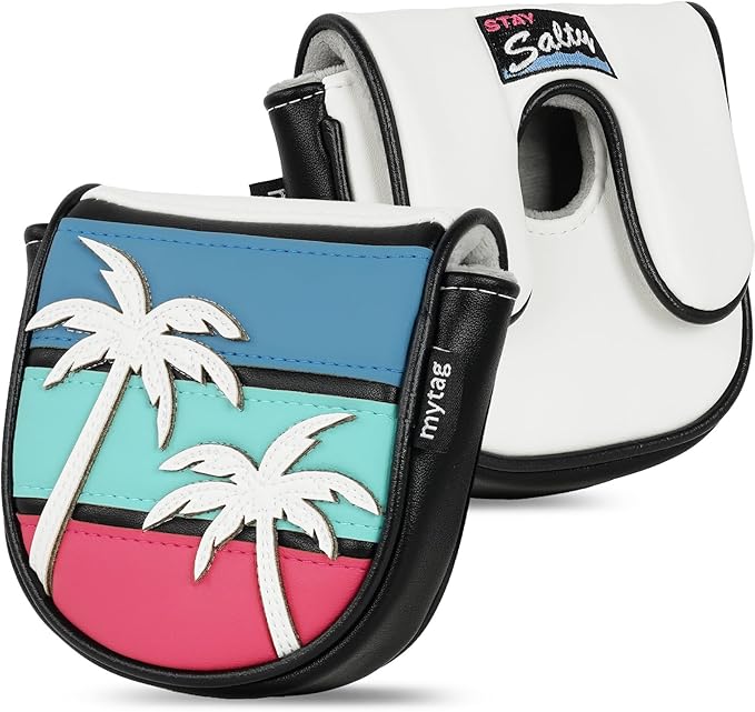 mytag Tropical Golf Headcovers, Coconut Tree Golf Head Covers for Woods and Driver, Putter Covers 3D Embroidery