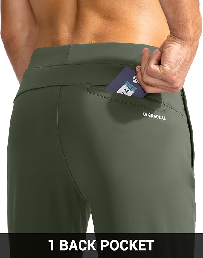 G Gradual Men's Golf Joggers Pants with Zipper Pockets Stretch Sweatpants Slim Fit Track Pants Joggers for Men Work Running