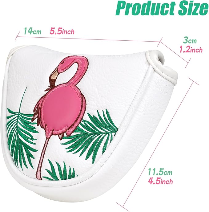 Craftsman Golf Flamingo White Golf Driver Fairway Wood Hybrid Putter Headcover Head Cover