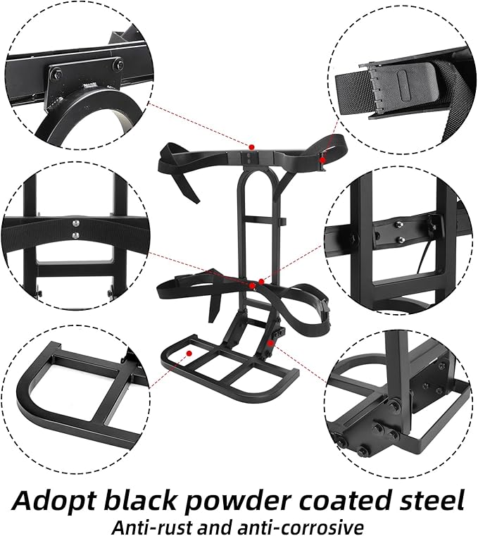 Roykaw Upgraded Golf Cart Rear Seat Bag Holder Universal Compatible with EZGO/Club Car/Yamaha, Golf Cart Rear Seat Bag Rack, Better Fixation/Space-Saving/No Drilling Required/Rust-Proof