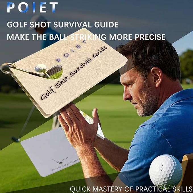 Golf Reference Cards | Pocket Survival Guide and Golf Instruction Booklet | Compact Waterproof PVC Cards for Troublesome Shots | Improve Your Game Instantly | Perfect for Beginners & Pros