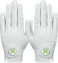 Golf Gloves Women All Premium Cabretta Leather 1 Pair with Ball Marker, Soft Comfortable & All Weather Grip Glove for Right Handed Golfer, Serious Feel Fit Size Small Medium Large XL