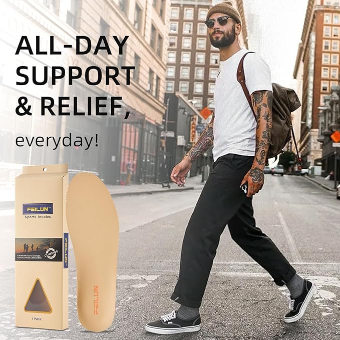 Shoe Inserts for Men and Womem Sport Shoe Insoles Memory Foam Insoles Excellent Shock Absorption and Cushioning for Feet Relief, Comfortable Insoles for All Day Energy in Running, Walking, and Work