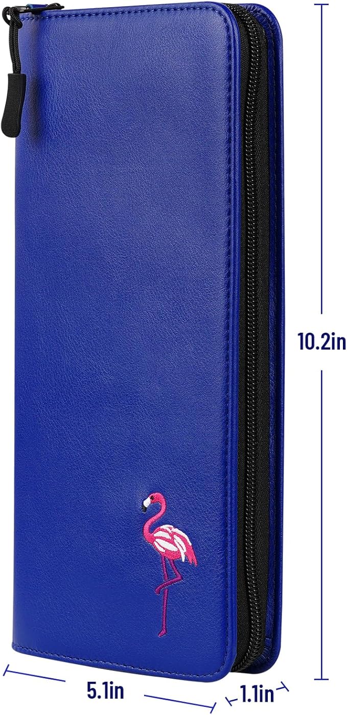 2thpart Golf Gloves Holder Case, Zipper Premium Glove Caddie, Organizer for Golf Gloves Synthetic Leather Blue