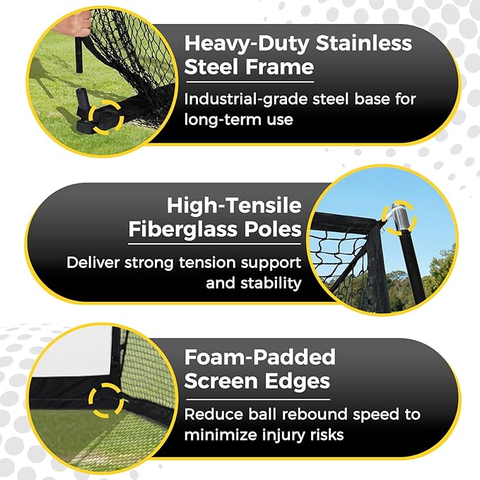 MangoStar Golf Net, 11x8ft Golf Simulators Hitting Net with High-Density Impact Screen and Target Cloth, Heavy Duty Practice Cage for Swing Driving, Home Backyard Garage Indoor Outdoor Use