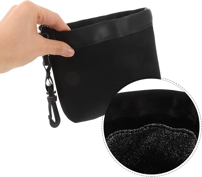 Mikinona Portable Golf Club Cleaning Pouch with Detachable Clip Fabric Liner Golf Ball Bag for Club Face Maintenance and Outdoor Use