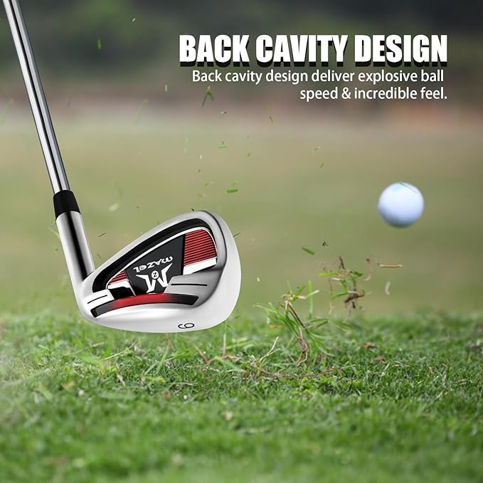 MAZEL Golf Individual Iron 1,2,3,4,5,6,7,8,9, Golf Iron with Steel Shafts for Right Handed Golfers