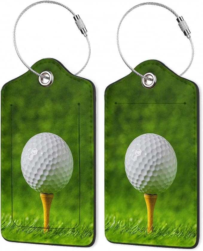 Luggage Tags for Suitcase,2 Pack Golf Ball Luggage Tag with Privacy Flap,Name ID Label and Metal Loop for Women Men Teens Travel