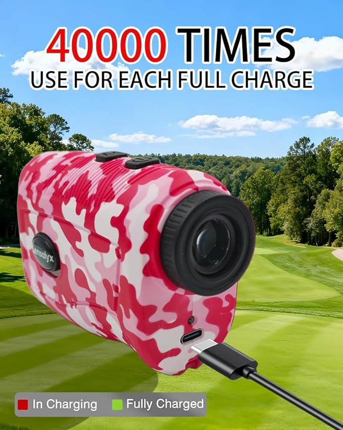 Golf Rangefinder with Slope - 1200 Yards Laser Range Finder for Golf, 7X Magnification, Rechargeable, Built-in Magnetic Strip,0.1s Flag Pole Locking Vibration,Golf Accessories for Women
