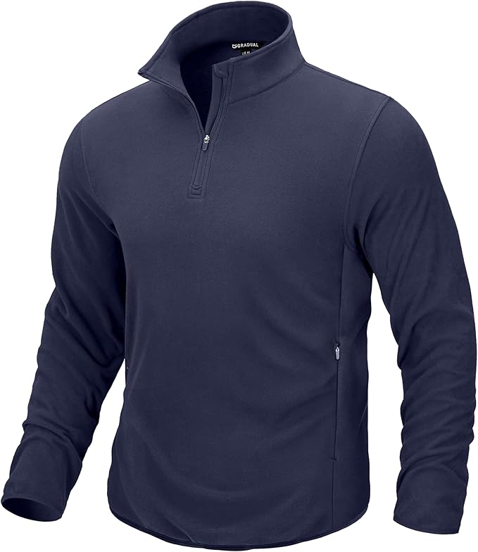 G Gradual Mens Quarter Zip Pullover Fleece with 2 Zipper Pockets Long Sleeve Golf Shirt Winter Athletic Sweater Lightweight