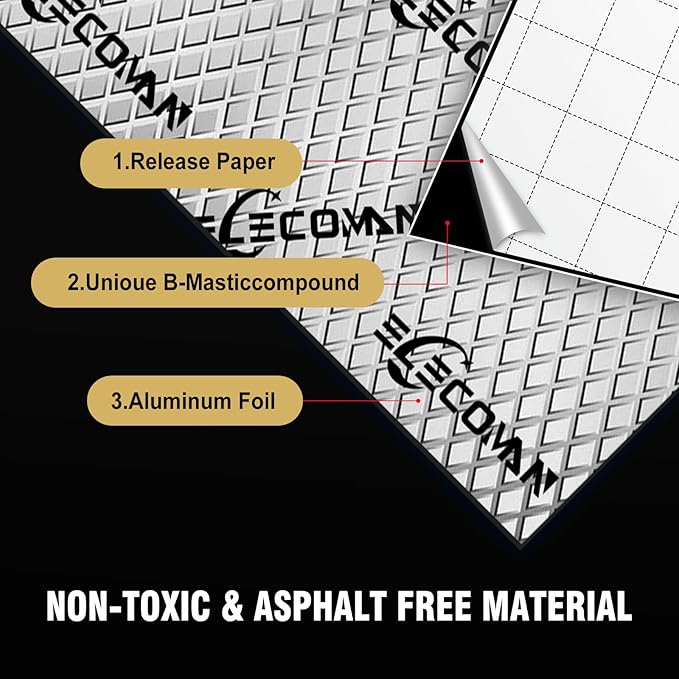 Car Sound Deadening Mat-80 mil 36 sqft Sound Deading Material - Butyl Automotive Sound Deadener, Audio Noise Insulation and Vibration Dampening