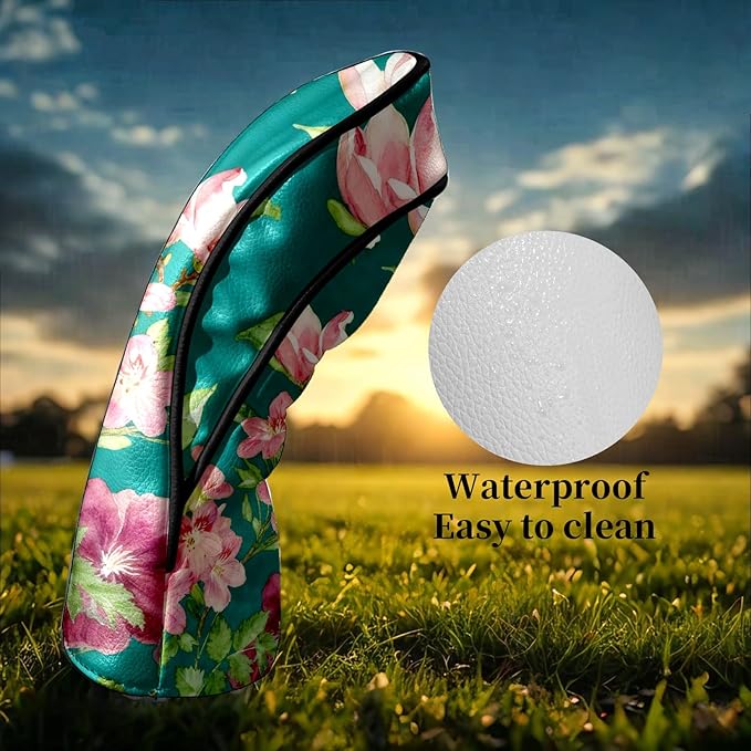 Golf Head Covers Leather Driver Headcover, Premium Golf Club Covers with Anti-Scratch Lining 1/3/5 Wood Head Covers for Golf Clubs for Women Men