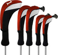 FINGER TEN Golf Club Head Covers Woods Driver Fairway Hybrid 3/4/5 Set, Headcovers Men 1 3 5 7 X Interchangeable Number Tag, Fit All Wood Clubs