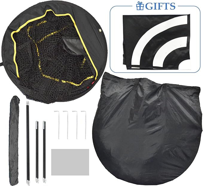 Gagalileo Pop Up Golf Practice Net: Hitting Cage with Target Portable Backyard Garage Training for Driving Chipping Swing Beginners & Golf Enthusiasts