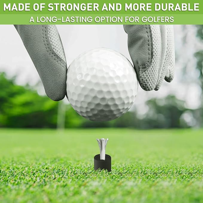 FINGER TEN Golf Rubber Tees Driving Range 3 Inch 1.5'' 2.25'' 2.75'' 3.13'' Tee Holder for Mat 1.5'' 2'' with Plastic Tees Indoor Outdoor Use