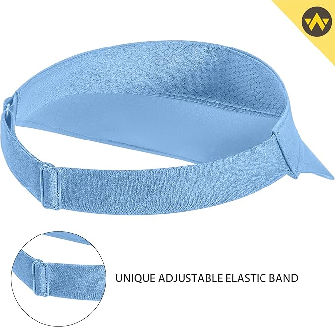 WANDER Running Sun Visor Hats Wide Brim UV Protection Sports Golf Tennis Elastic Band Mesh Cap for Women