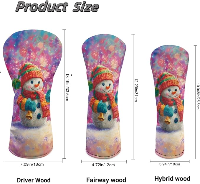 Golf Club Head Covers for Club Protective, Waterproof PU Leather Driver Fairway Wood Hybrid Head Cover