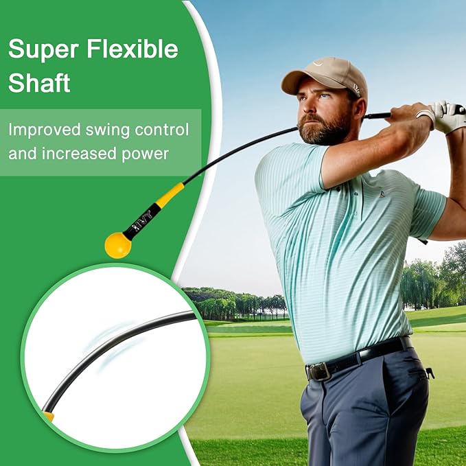 HVY Golf Swing Trainer,Golf Swing Training Aid for Improve Strength Tempo Balance and Flexibility,Golf Warm-Up Stick for Indoor&Outdoor Practice Chipping Hitting Golf Training Aid