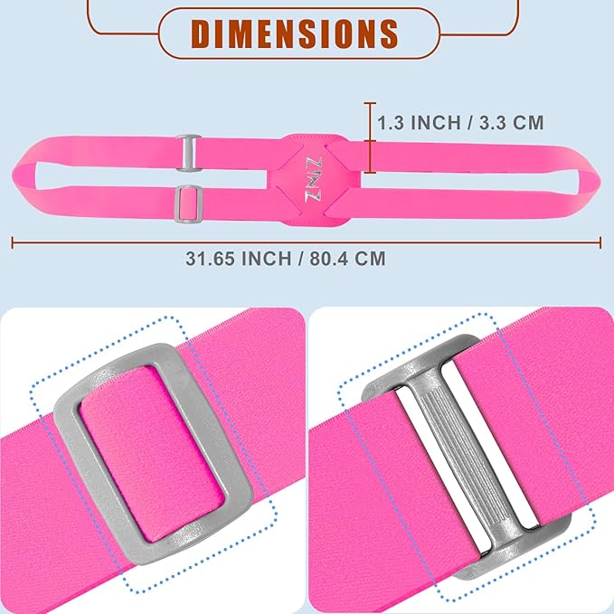 ZINZ Luggage Strap, High Elastic Suitcase Belt Adjustable Bag Bungees for Easier Travel，Pink