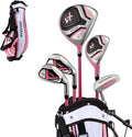 Precise X7 Kids Golf Clubs Set – Boys’ & Girls’ Junior Golf Set with Lightweight Graphite Shafts, Hybrid, Putter & Stand Bag