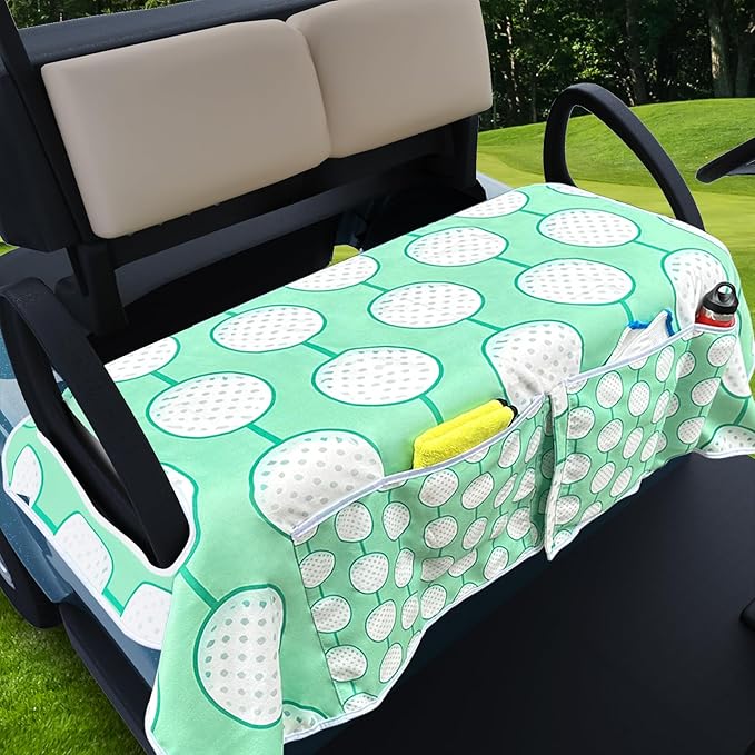 AQQA Golf Cart Seat Covers, Tropical Palm Leaf-Boho-Marble Microfiber Golf Cart Seat Blanket, Golf Blanket, Golf Accessories, Golf Cart Seat Towel Fits All 2-Seat Golf Carts, 55"x 32"