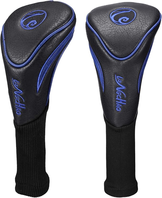 Golf Head Covers 3pcs Set, Driver Fairway Wood Headcovers, Vintage PU Headcovers for Golf Club