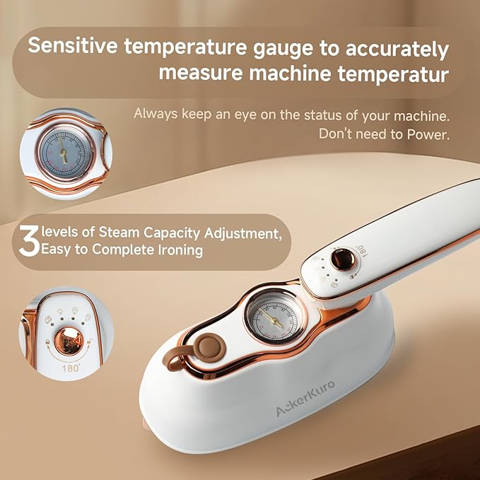 Steamer For Clothes, Steamer ＆ Iron 2 In 1,Portable Handheld travel Steam,1200W 15s Heat Up for Travel Size,Wrinkle Remover,200ml Tank,3 Modes for dress shirts for home travel,White,120V
