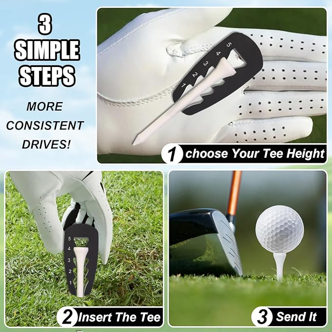 2pcs Golf Tee Height Tool Adjustable T Height Setup - Outdoor Golf Training Aid Precision Tee Height Setter for Consistent and Precise Shots