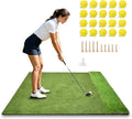Thickened Golf Mats Practice Outdoor Indoor, 5X4ft 31/36mm Dual-Turf Hitting Mat with 20 Balls for Swing Chipping Driving